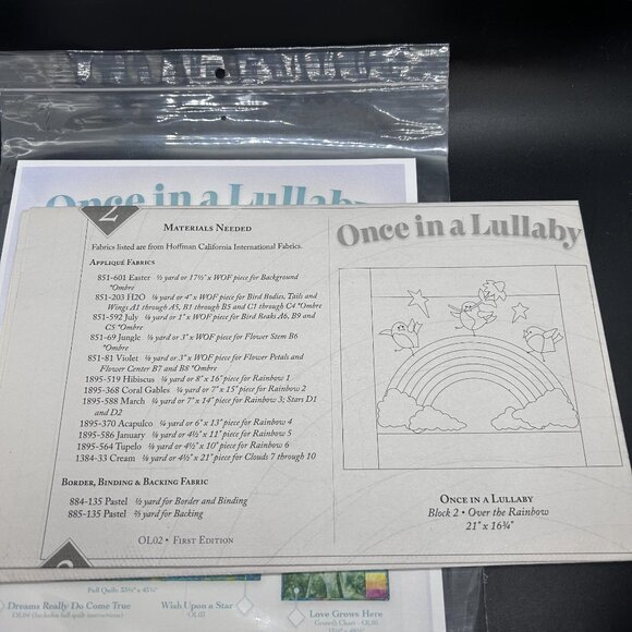 McKenna Ryan Block 2 “Over the Rainbow” Applique Quilt Sewing Pattern Uncut FF - Picture 6 of 6